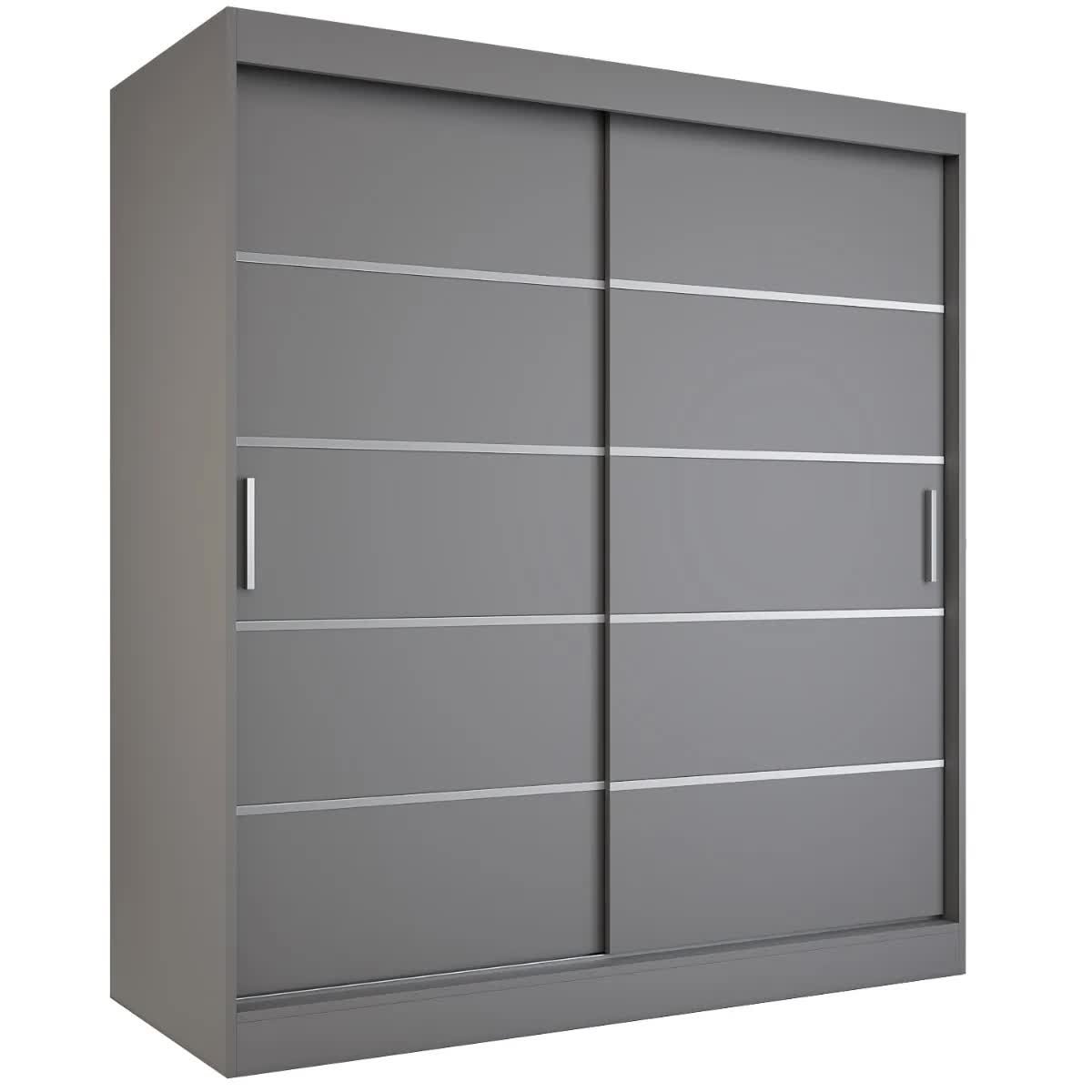 Szafa przesuwna MODUO COMFORT 180 antracyt z listwami