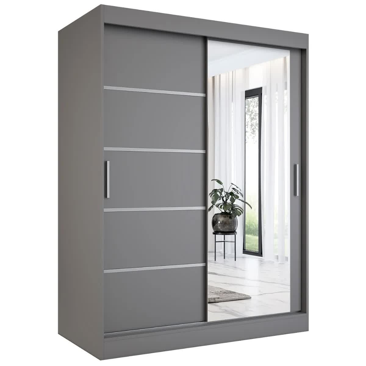 Szafa przesuwna MODUO COMFORT 2 150 antracyt z lustrem