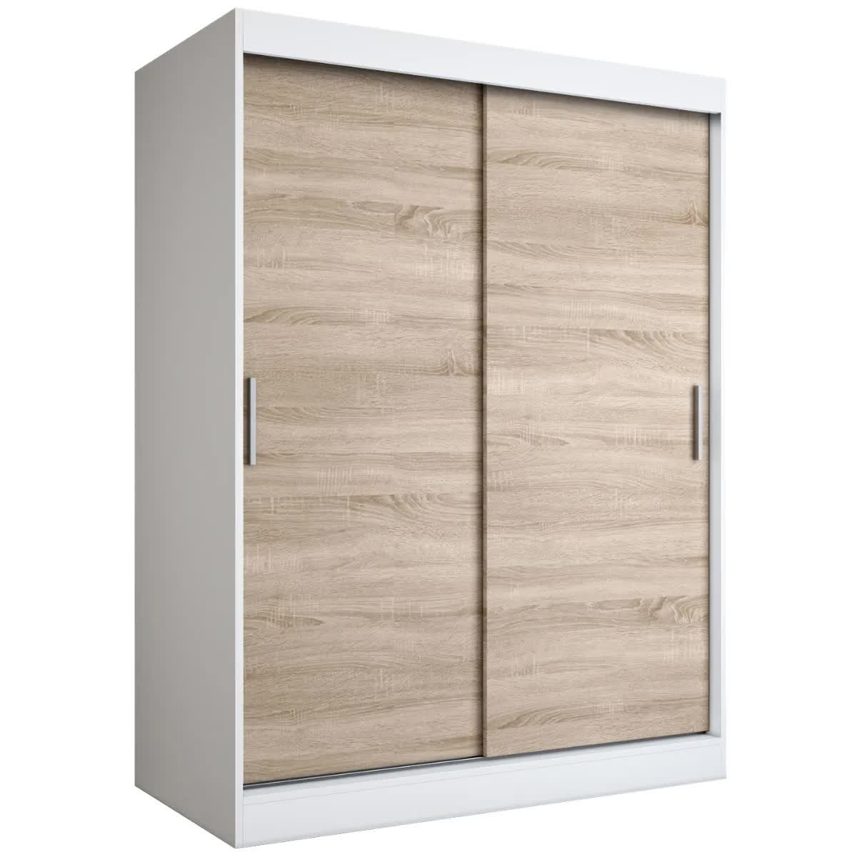 Szafa przesuwna MODUO COMFORT 150 biała mat/dąb sonoma gładka