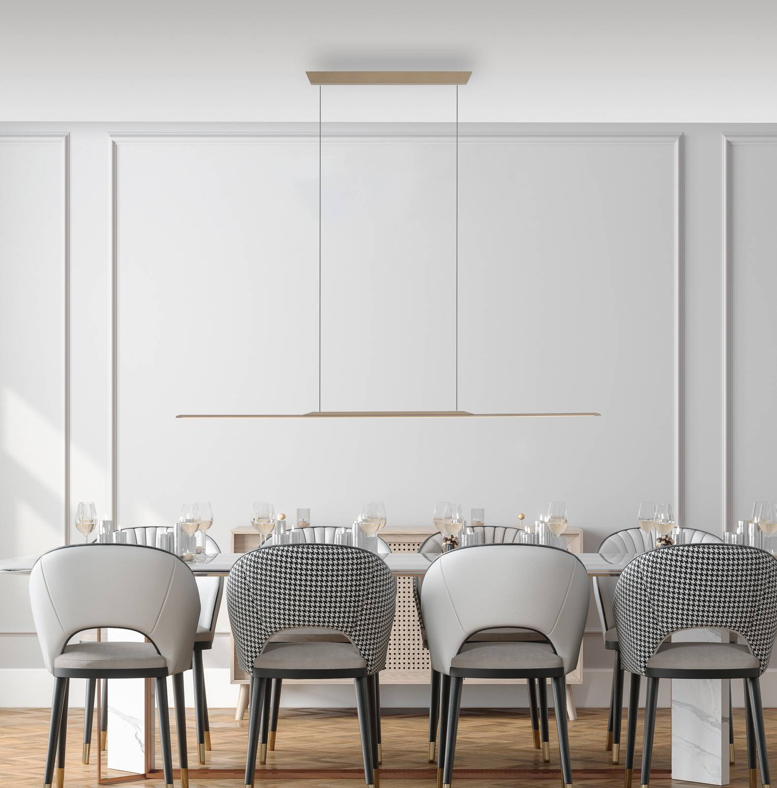 Lampa wisząca LED PURE Powierzchnia, brąz 125 cm aluminium 3000 K