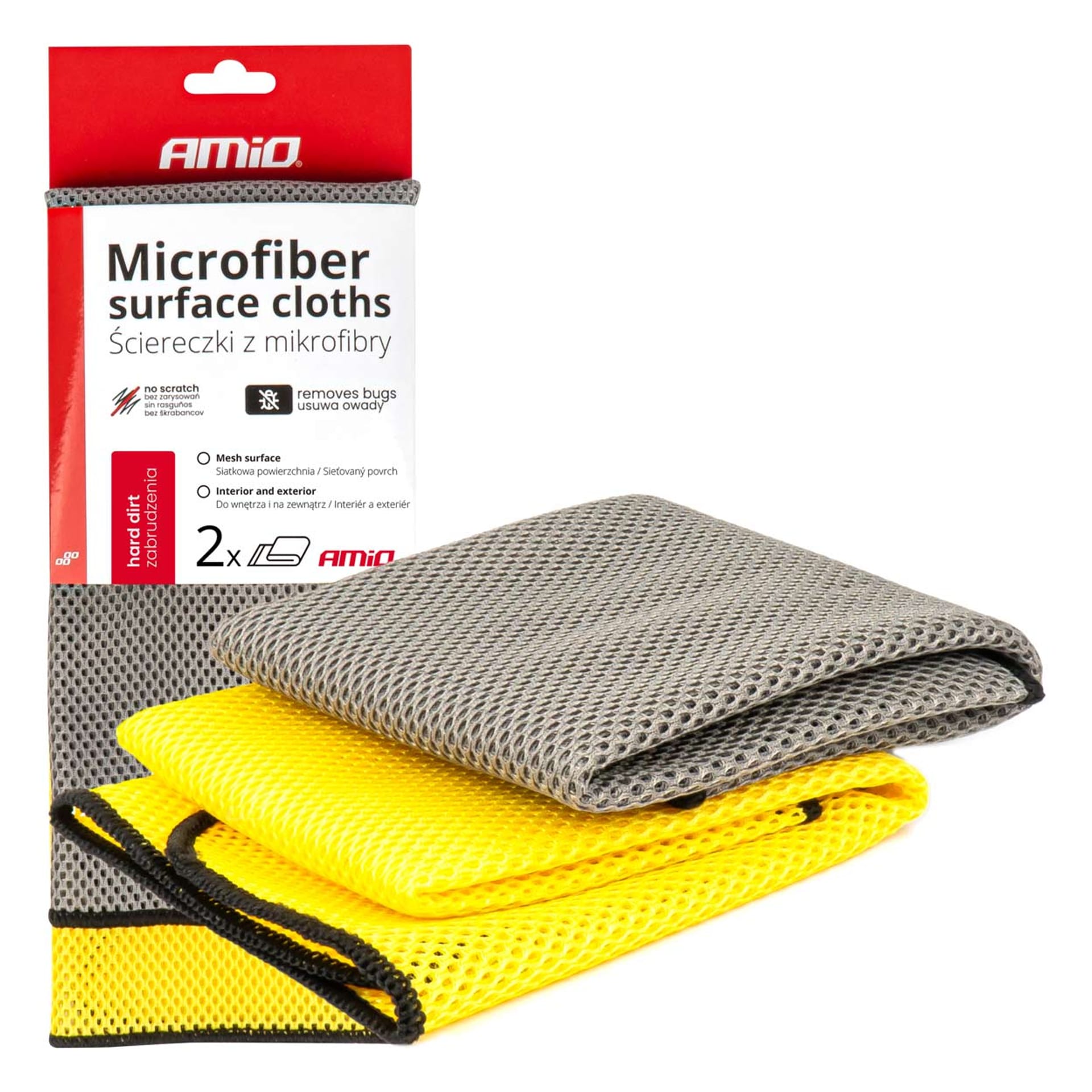 Mikrofibra ścierka do usuwania owadów i twardych zabrudzeń 2 szt. 40x40 cm 280g amio-03977