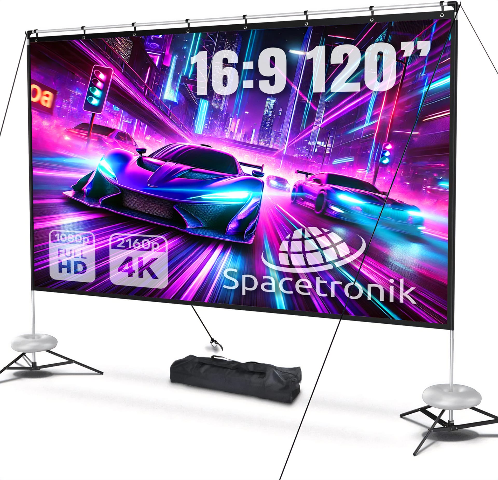 Przenośny ekran projekcyjny 120'' 4K Spacetronik