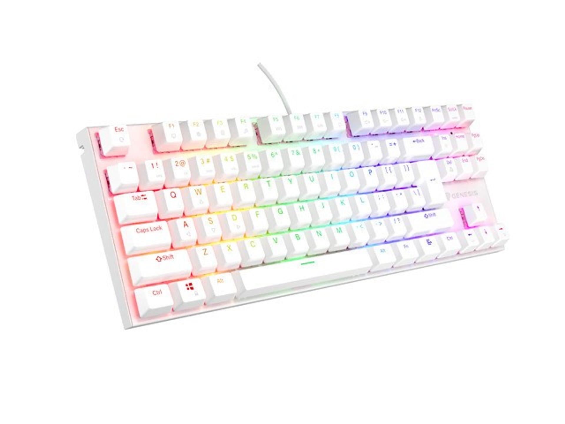 DLA GRACZY GENESIS THOR 303 TKL US BIAŁA RGB MECHANICZNA SILENT SWITCH HOT SWAP  NKG-2063