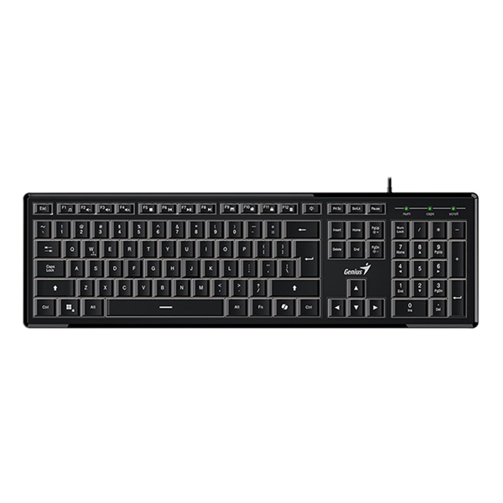 Genius SlimStar 820, CZ/SK, slim rodzaj (USB), czarna, Podświetlane klawisze