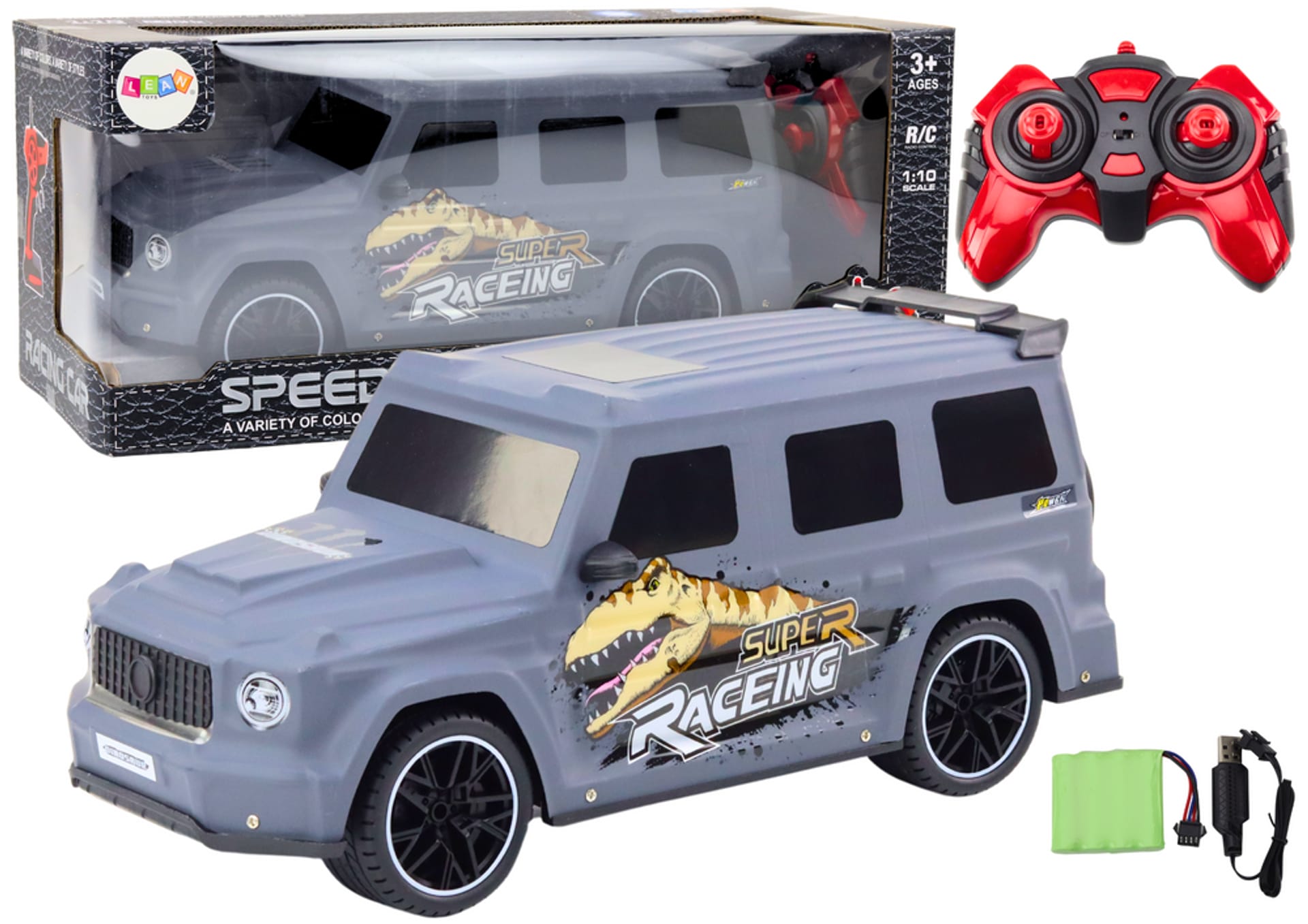 Auto RC 1:10 szare Leantoys