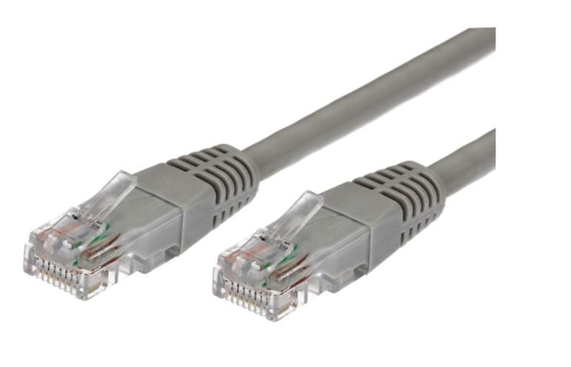 Kabel Patchcord miedziany kat.5e RJ45 UTP 1m. szary - paczka 10 sztuk