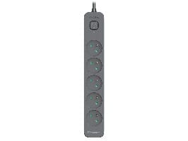 Listwa zasilająca antyprzepięciowa TRACER Power Line+ 3,0 m Graphite (5 gniazd)