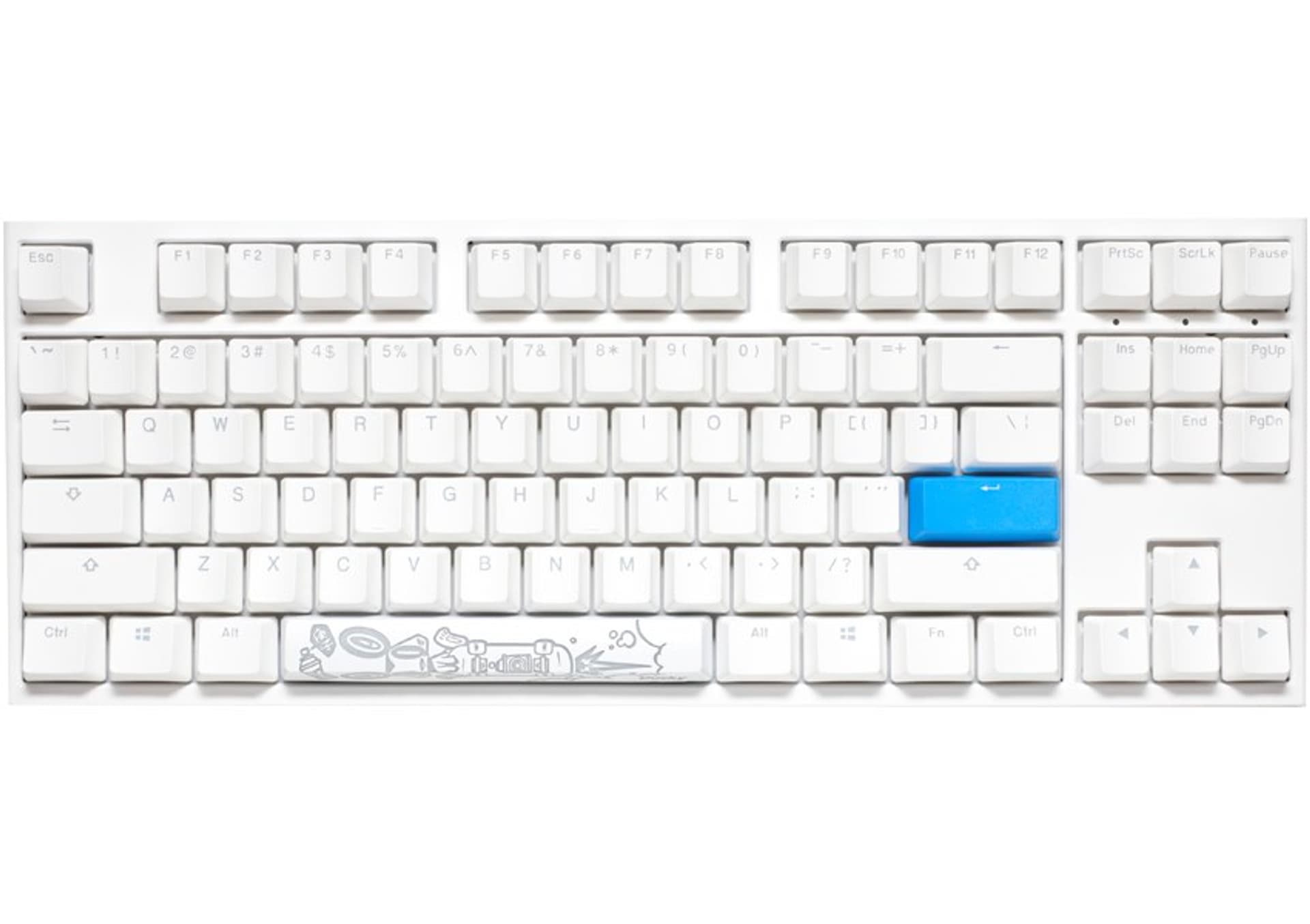Ducky One 2 TKL PBT, MX-Brown, RGB LED - Biała Klawiatura Gamingowa DKON1787ST-BDEPDWWT1