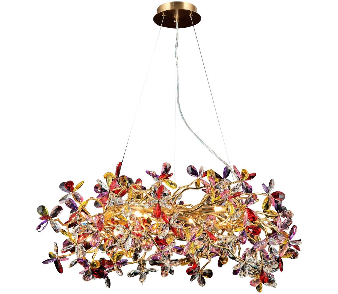 Kryształowy żyrandol na lince 16xG9/40W/230V kolorowy