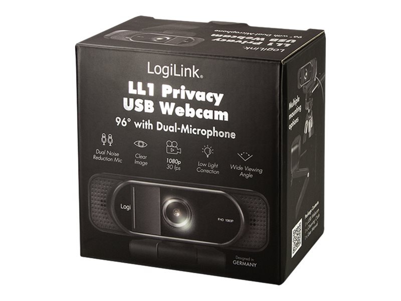 Kamera internetowa LogiLink LogiLink Webcam 1080p FHD Webcam + Mikrofon Privacy 96°