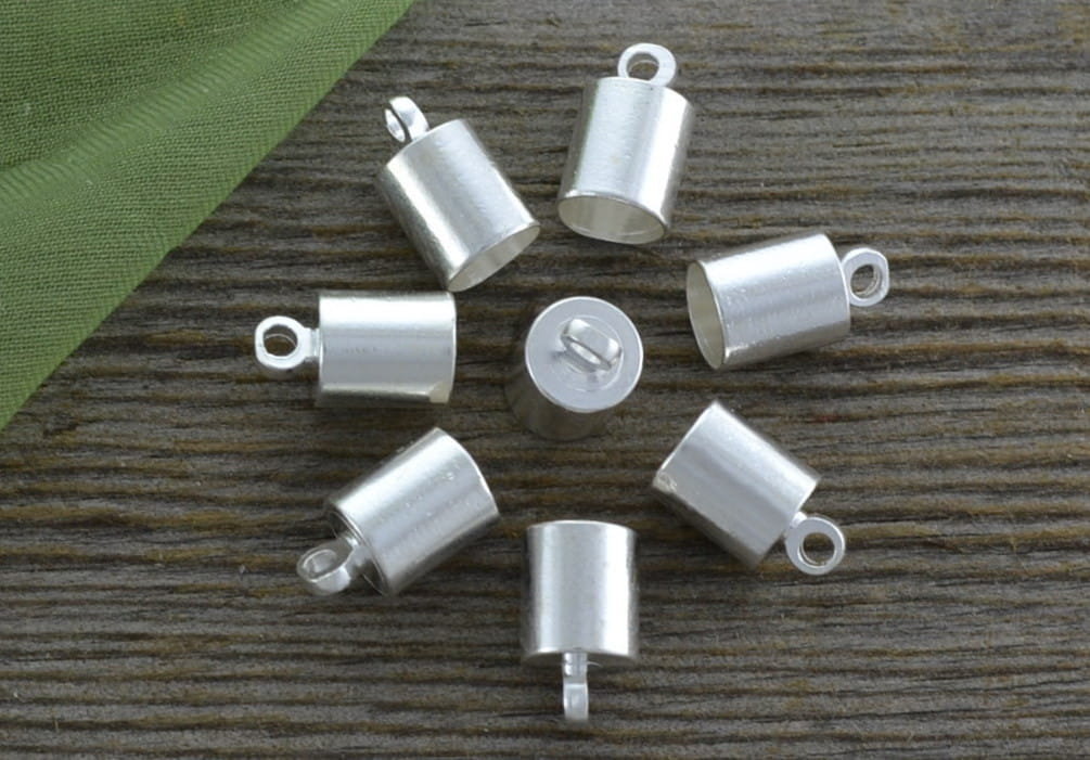 [57152] Końcówka do wklejania 5mm srebrna 4szt
