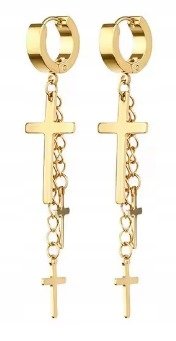 Kolczyki do Uszu Krzyż Krzyżyk Krzyżyki STAL Gothic Punk Rock