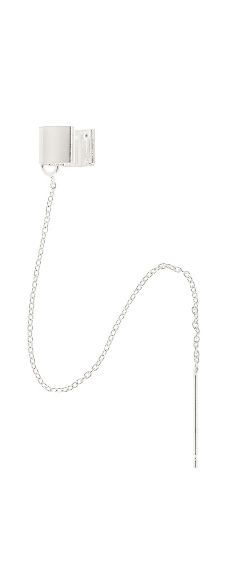 Srebrna nausznica z łańcuszkiem