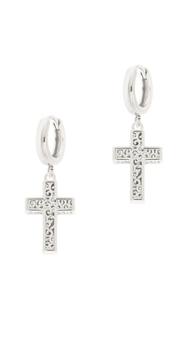 Srebrne kolczyki z krzyżami