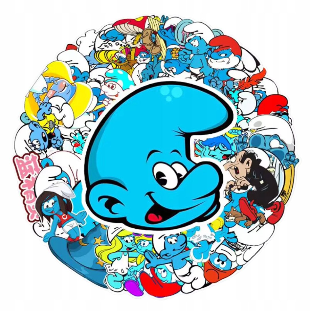 NAKLEJKI Smerfy MIX 50 szt