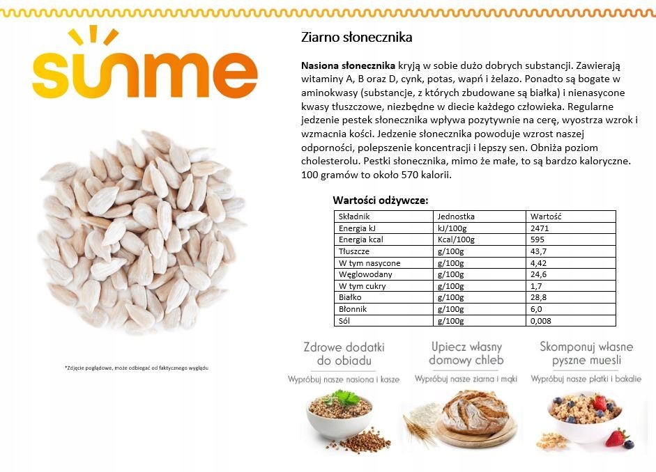 Łuskane nasiona słonecznika Sunme 5 kg