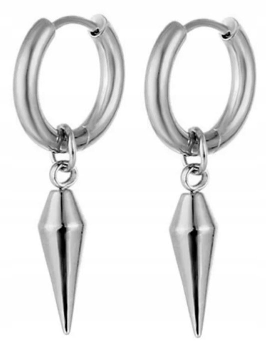 Kolczyki Do Uszu HUGGIE Stożek Gothic Punk STAL