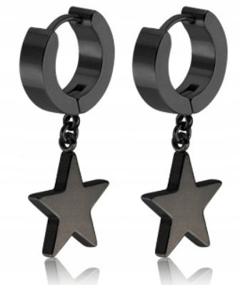 HUGGIE Kolczyki Do Uszu, Gwiazda STAL Punk Gothic