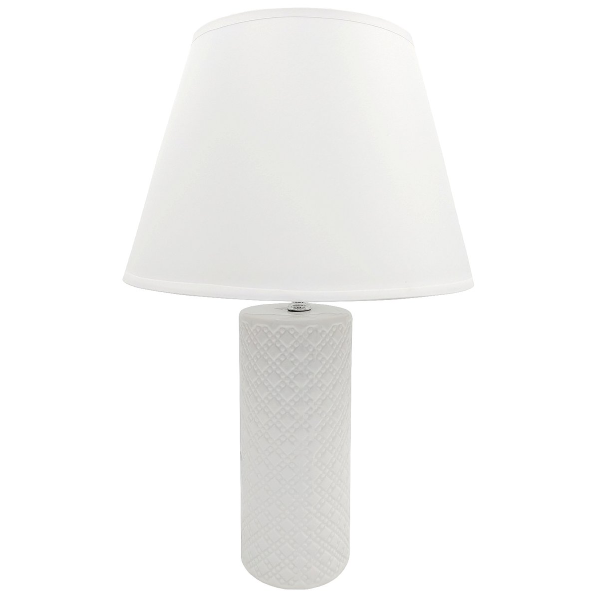 Lampa nocna nowoczesna biała stołowa glamour 43 cm