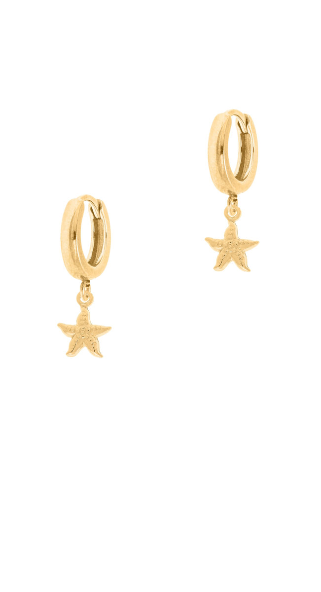 Pozłacane kolczyki z rozgwiazdami