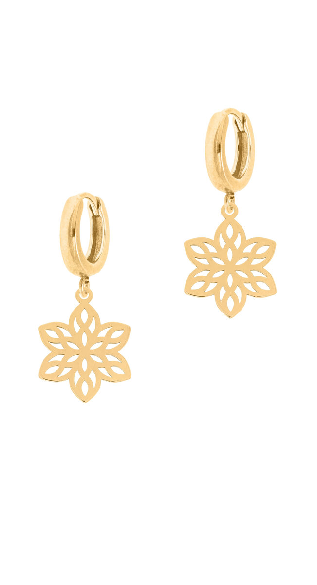 Pozłacane kolczyki z ażurowymi kwiatkami