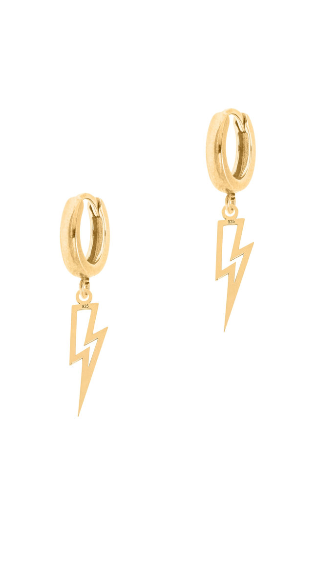 Pozłacane kolczyki z piorunami