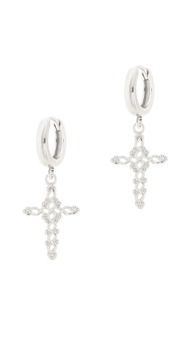 Srebrne kolczyki z krzyżami