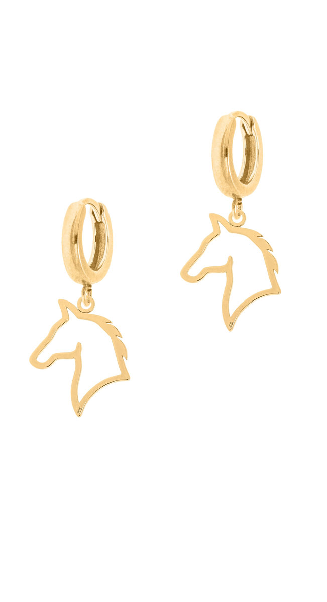 Pozłacane kolczyki z koniami