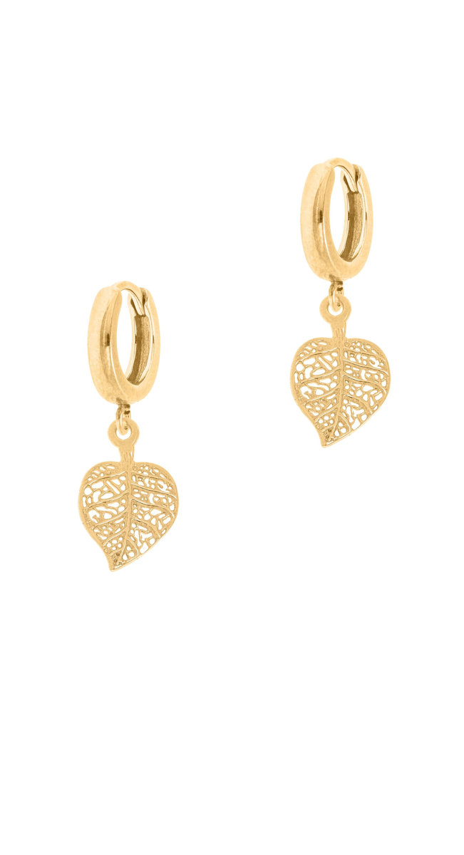 Pozłacane kolczyki z listkami