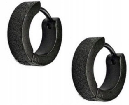 HUGGIE Kolczyki Do Uszu Okrągły Ze STALI Piaskowany Gothic Punk