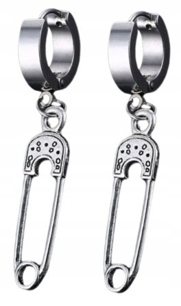 HUGGIE Kolczyki Do Uszu Ze STALI Agrafka Gothic Punk Rock