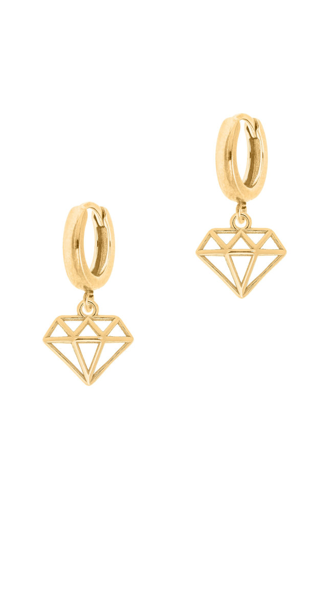 Pozłacane kolczyki z diamentami