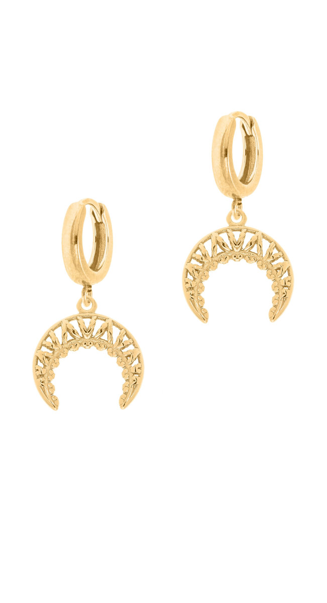 Pozłacane kolczyki z księżycami