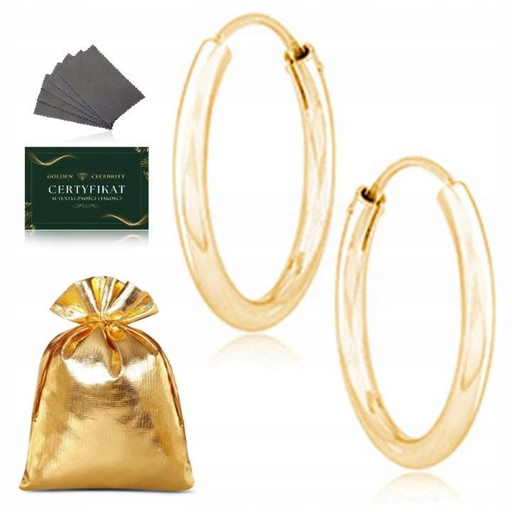 KOLCZYKI ZŁOTE POZŁACANE KOŁA KÓŁKA KÓŁECZKA 2 CM PREZENT DLA DZIEWCZYNY