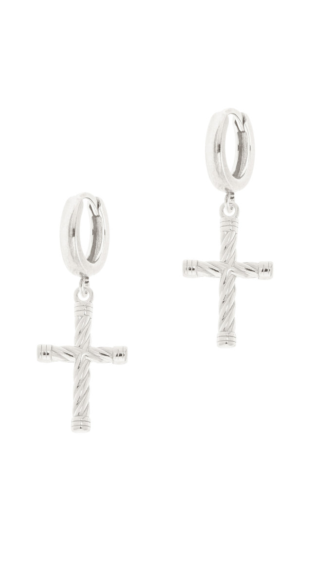 Srebrne kolczyki z plecionymi krzyżami
