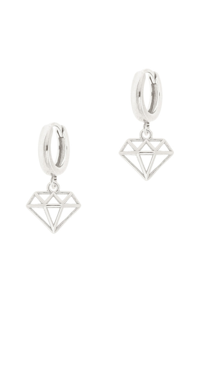 Srebrne kolczyki z diamentami