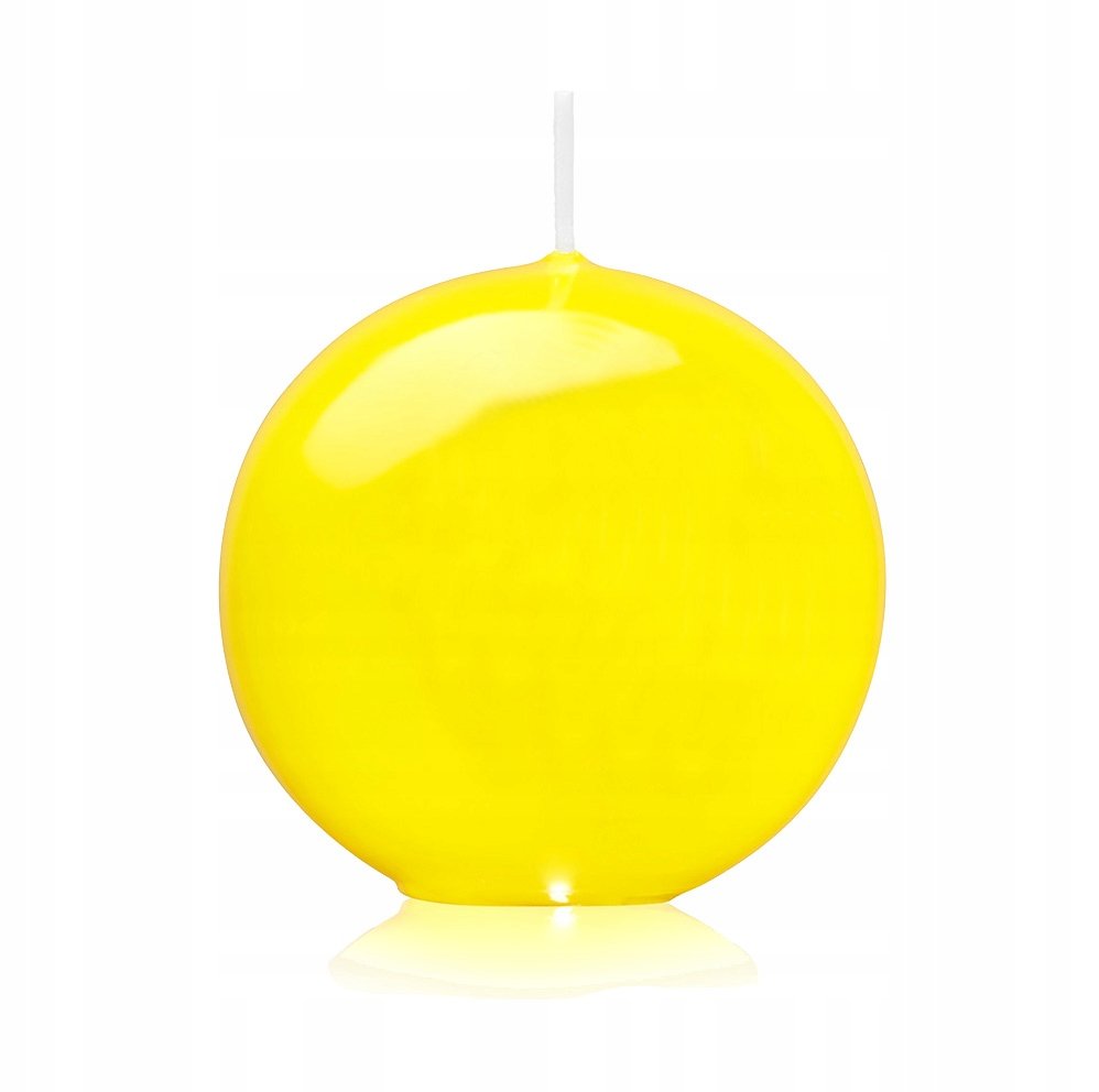 Świeca kula świeczka kula kolor żółty pokryta lakierem błyszczącym