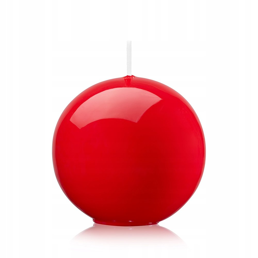 Świeca kula świeczka kula kolor czerwony pokryta lakierem błyszczącym