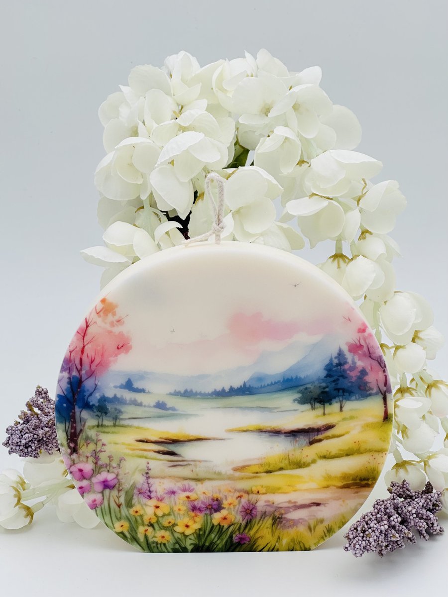 Świeca sojowa Letni Krajobraz rozm. L elegancki prezent na urodziny w pudełku prezentowym dla kobiety