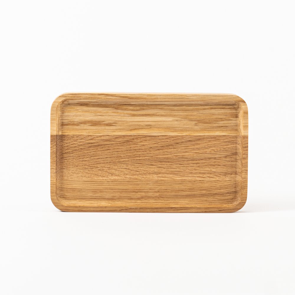 Drewniana tacka organizer 24 x 20 cm biuro dąb
