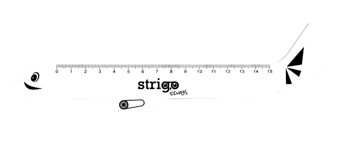 Linijka plastikowa szkolna 15 cm Strigo Samolot
