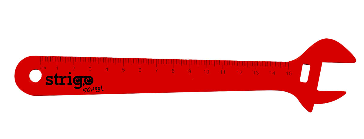 Linijka plastikowa szkolna 15 cm Strigo Klucz Francuski