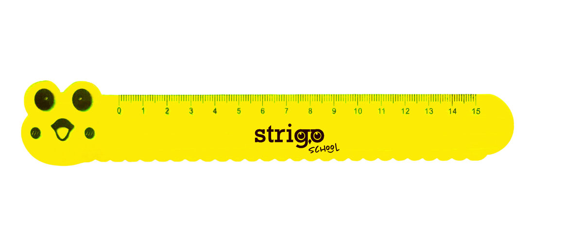 Linijka plastikowa szkolna 15 cm Gąsienica