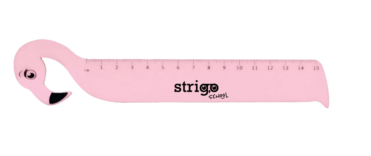 Linijka plastikowa szkolna 15 cm Flaming