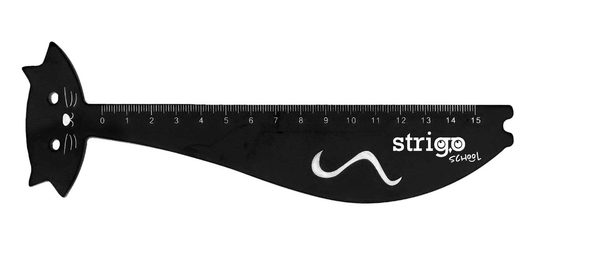 Linijka plastikowa szkolna 15 cm Strigo Kotek