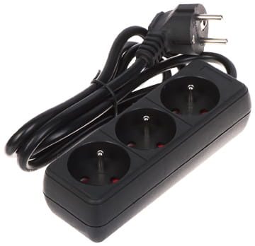 Inny LISTWA ZASILAJĄCA PR-1.5M-3G/B (3 GNIAZDA) 1.3m