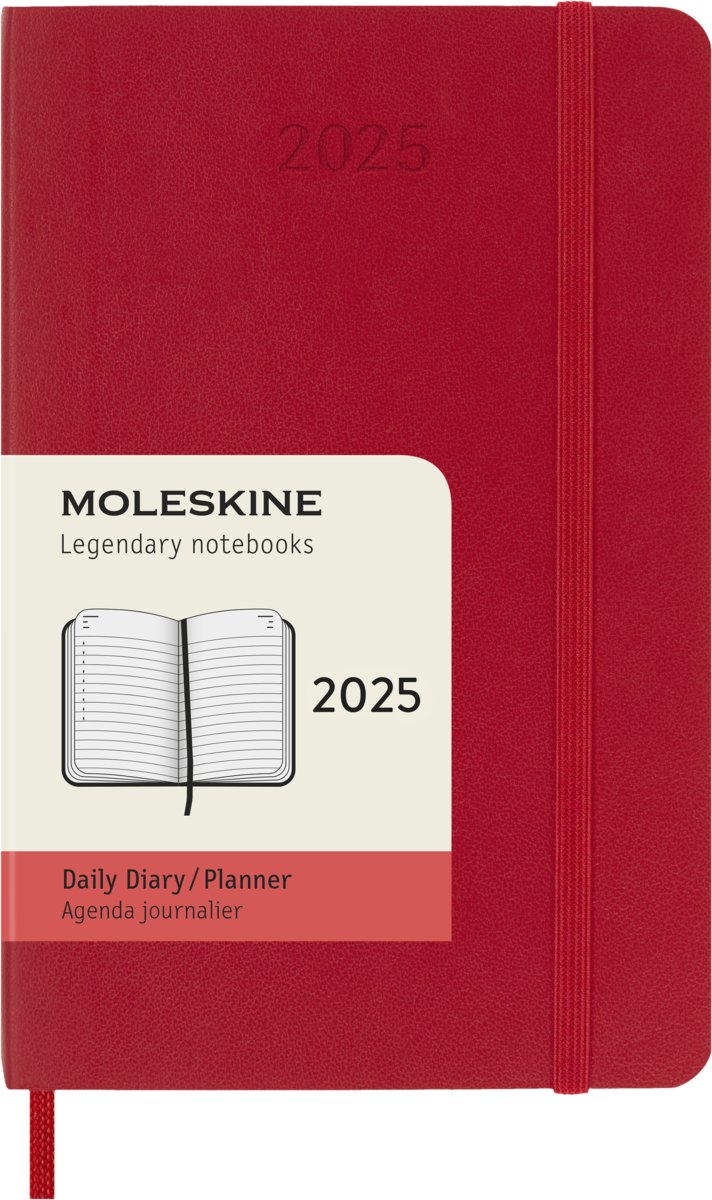 MOLESKINE kalendarz 2025 CZERWONY POCKET SOFT DZIENNY (9x14)