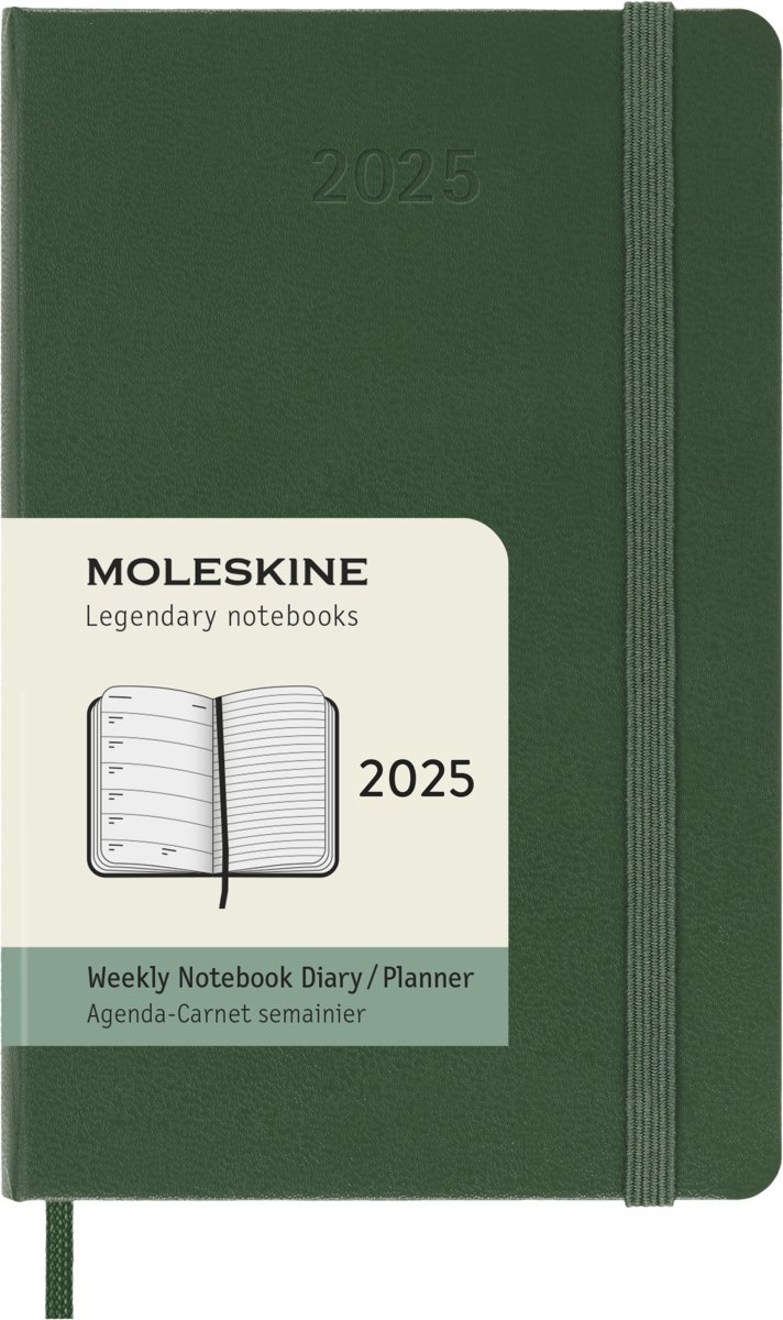 Moleskine Kalendarz 2025 Zielony Pocket Weekly Hard Tygodniowy (9X14)