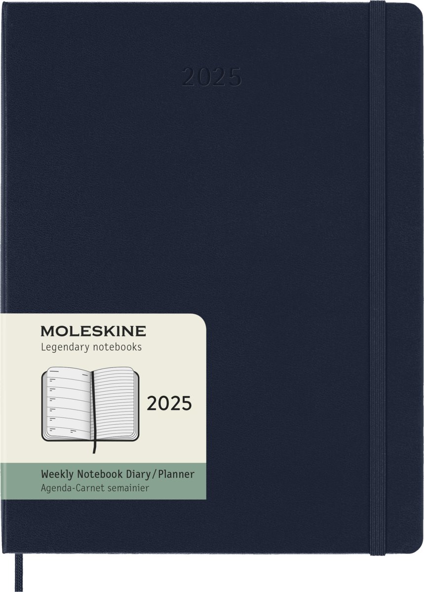 Moleskine Kalendarz 2025 Granatowy Extra Large Weekly Hard Tygodniowy (19X25)