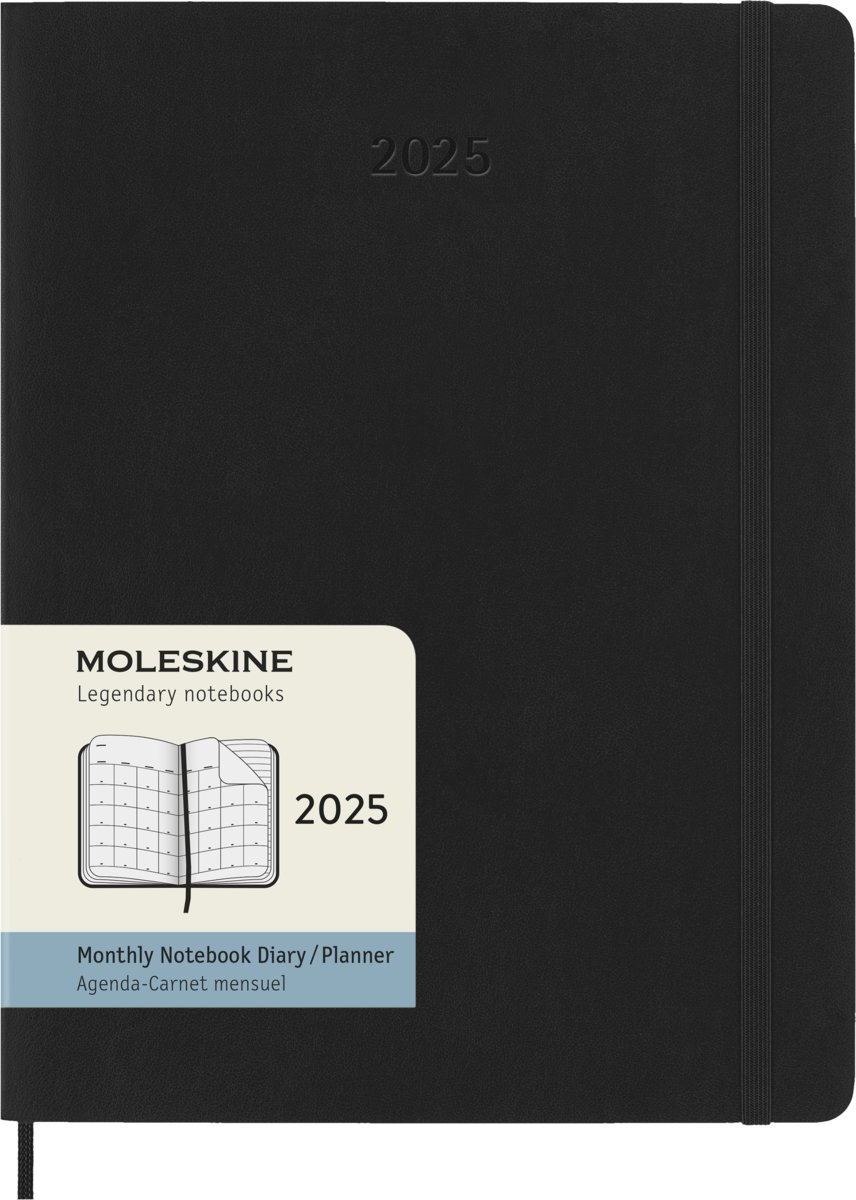 Moleskine Kalendarz 2025 Czarny Extra Large Soft Monthly (19X25)